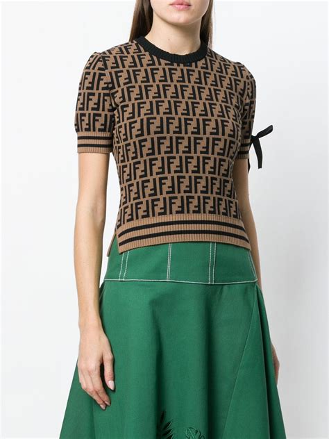 fendi logo short sleeve sweater dress|vintage fendi sweater.